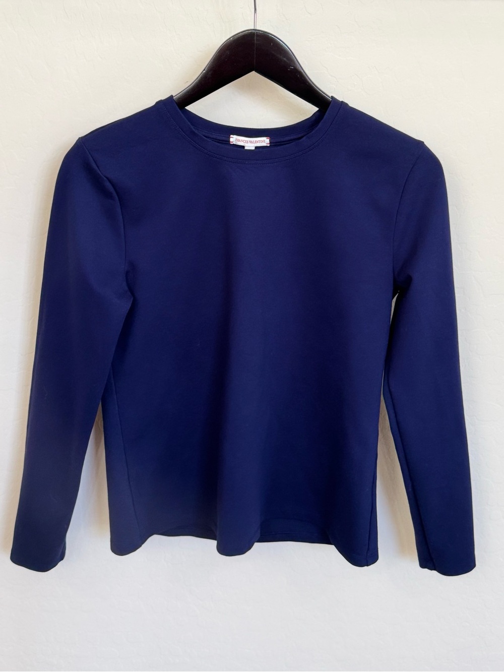 Frances Valentine Navy Blue Ballet Top Fitted Long Sleeve Sz Medium Rayon Blend